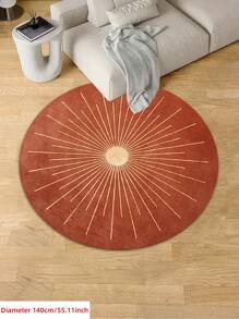 1pc Round Rug Bohemian Vintage Soft Round Area Rug With Striped Pattern, Comfortable For Bedroom, Living Room, Study, Entryway, Room Decor As Floor Mat, Modern Polyester Non-Slip Absorbent Floor Mat, Washable & Non-Slip, Carpet For Living Room - Indoor All-Season Home Decor, Bedroom Rug, Living Room Large Rugs, Terracotta-Colored Bedside Rug, House Decor | Bedroom Decor