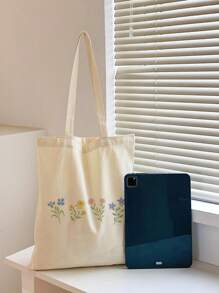 Bolso de tote de gran capacidad con estampado floral de moda minimalista para mujeres