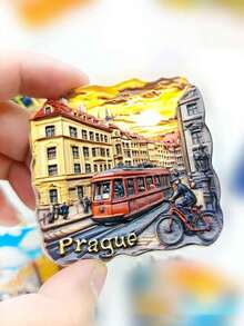 1pc Czech Prague Fridge Magnet - Travel Souvenir Gift, 3D Magnetic Sticker Creative Home Decor, Ins Style Magnets, Gifts For Friends - Multicolor - View 11