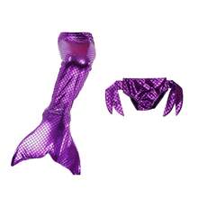 Traje de baño de disfraz de sirena para niñas, trajes de cola de sirena, ropa de disfraz que se puede nadar con pantalones cortos, se necesita usar con aletas - Multicolor - Ver 3