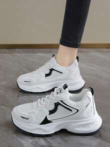 Women's Chunky Sneakers 2025 New Arrival Thick Sole Casual Comfortable Breathable Trainers, Autumn