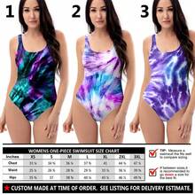 Traje de baño de mujer de tirantes en color morado con efecto tie-dye, traje de baño hippie de los años 60, 70 y 80 para la playa - Estilo #1 - Ver 9