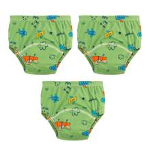 3pcs Unisex Reusable Potty Training Pants, Waterproof Kids Underwear, Breathable Cartoon Diaper Covers, Multilayer Absorbent, Funny Patterns Suitable For Boys And Girls, Great For Toilet Training And Incontinence, Fits 12 Months To 3 Years