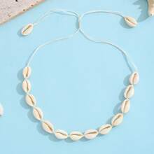 2pcs/Set Shells Natural Hand Knitting Chain Rope Girl Choker Bracelets Beach Holiday Jewelry Gift Adjustable