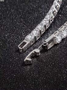 1 Pc Elegant Shinning Tennis Round CZ Chain Bracelet For Gril Crystal Friendship Bracelet Festivals Wedding Engagement Anniversary Party Gift