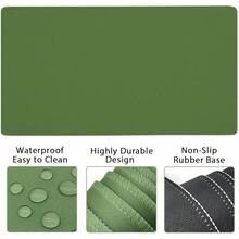 Large Mouse Pad Desk Dad, 4-In-1 Keyboard Wrist Rest Pad & Wrist Support Mouse Pad Set, Extended Desk Pad Waterproof Desk Home Office Study Game-Blue Marble - Green - View 4