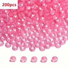 200 pièces, perles plates en forme de cœur rose de 4 x 7 mm, peuvent être utilisées pour fabriquer des bracelets de couples, cadeau d'anniversaire pour femme, fabrication de bijoux DIY