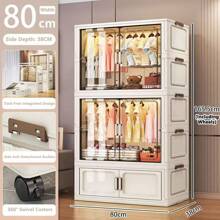 5/4/3/2/1 Layer Simple Folding Wardrobe Closet, Clothes Storage Cabinet For Bedroom, Living Room, Rental Apartment OrganizationFor Women Storage Organizer Travel Essentials Back To School Dormitory Storage
