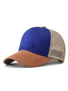 1pc Fashionable Suede Men Hip Hop Cap, Adjustable Unisex Lovers Baseball Cap Snapback Hat For Spring, Autumn Outdoor Travel, Beach Party, Casual, Street Wear. Gradient Letter Design, Polyester Mesh Patchwork, Embroidery Decor,Summer,Holiday,Festival - A - View 16