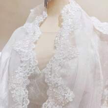1 Yard Solid Color Vintage Polyester Wavy Embroidery Lace, All Season Bridal Accessory And Handcraft DIY