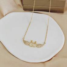 JOJELOO 1 colar com pingente de asa de diamante da moda, adequado para mulheres, joia de luxo, acessório de presente para namorada
