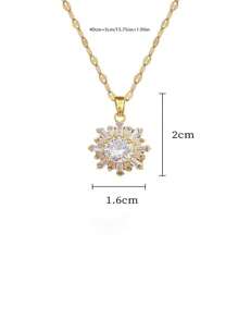 Elegante collar con colgante de copo de nieve con baño de oro de 18K y circonita cúbica - Cadena de dije lujosa para bodas, fiestas y uso diario, accesorio de fiesta | Accesorio elegante | Circonita