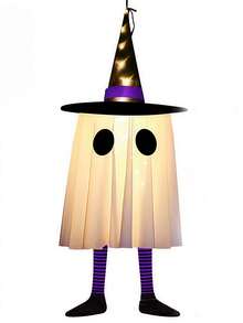 1 件万圣节发光巫师帽女巫吊灯，搞笑恐怖气氛鬼女巫装饰吊灯，电池供电，三种照明模式，适用于万圣节室内客厅和卧室装饰，鬼屋装饰，户外门廊和庭院吊灯，万圣节主题室内酒吧场景恐怖装饰，万圣节派对和节日装饰灯 - 女巫 - 查看 12