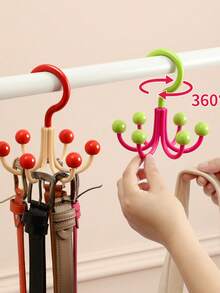 1pc Creative Cute Six Claw Hooks, 360 Degree Rotating Multi Functional Home Hanging Clothes, Bag Rack, Hat Hooks. Accessory Storage, Clothes Hooks - Multicolor - View 6