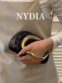 1pc Minimalist Casual Retro Elegant Handbag, Chain Shoulder Crossbody Bag For Party, Sophisticated Compact Purse