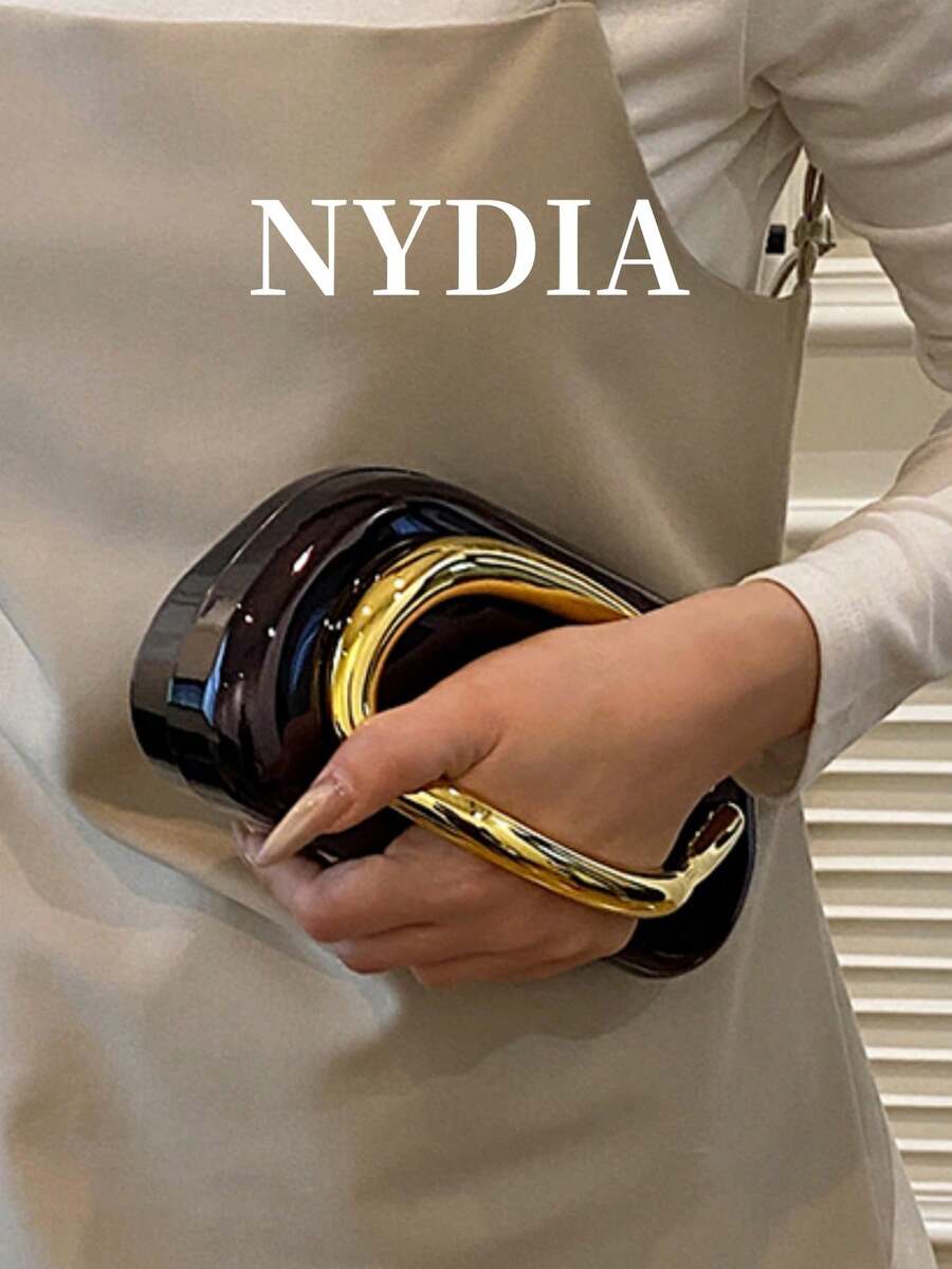 1pc Minimalist Casual Retro Elegant Handbag, Chain Shoulder Crossbody Bag For Party, Sophisticated Compact Purse