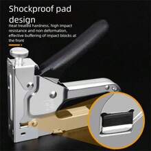 1 Piece, 3-In-1 Heavy-Duty Stapler Set, Manual Three-In-One Nail Gun, Staple Gun, Woodworking Manual Gun, U-Shaped, T-Shaped, Door-Shaped, Comes With 300 Or 600staples, Suitable For Fixing Materials In Furniture, Decoration, Woodworking, Doors And Windows, And Other Fields.