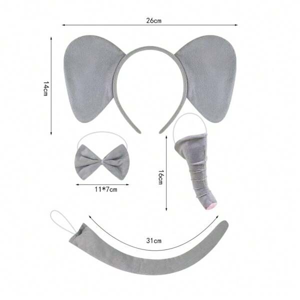 Elephant Ear & Flying Elephant Headband Set, Unique Animal Design, Fashion Accessories For Stage Performance, Party, Cute And Stylish
