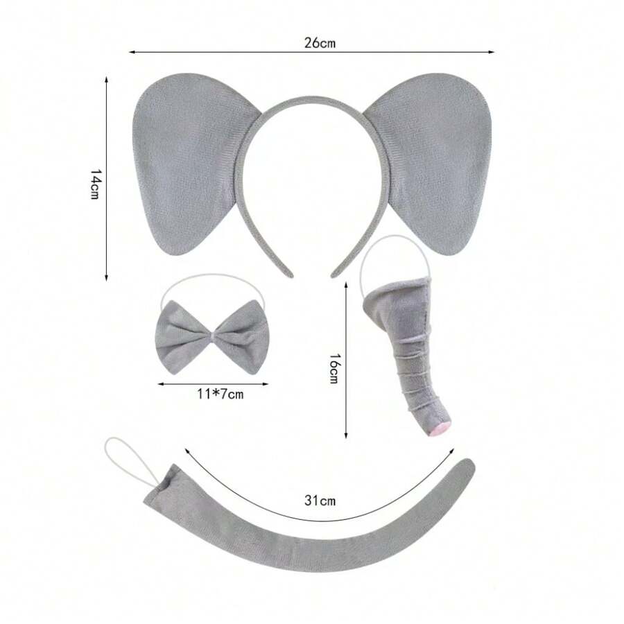 Ensemble de serre-tête oreilles d'éléphant et éléphant volant, design animal unique, accessoires de mode pour représentation sur scène, fête, Halloween mignon et élégant