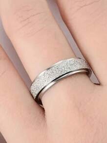 4 Stücke Mode Edelstahl Herren Einzelring Schwarz geprägt mattiert Dekoration Alltag Tragen