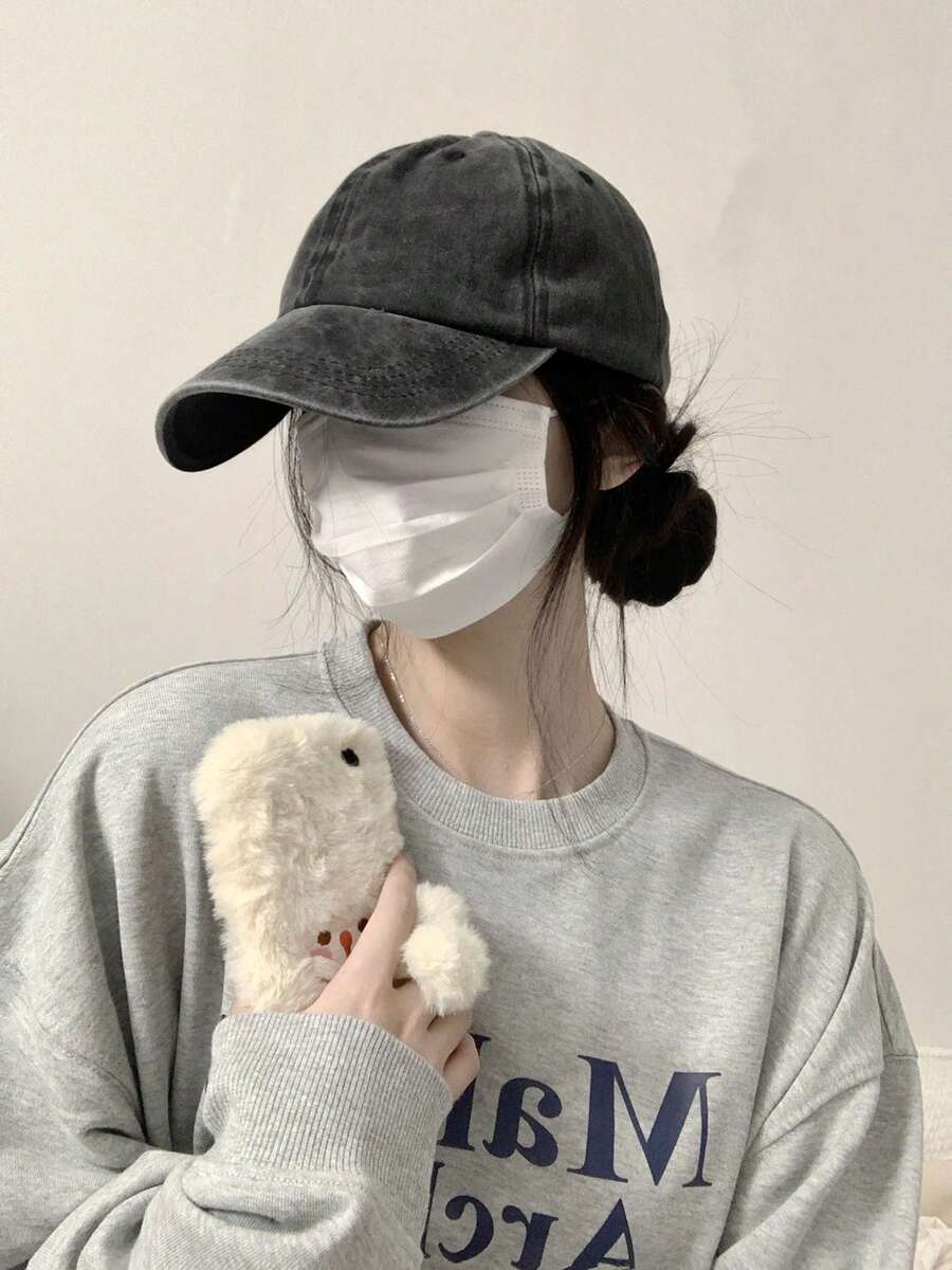 Baseball Cap For Women In Summer With Deep Top And Large Head Circumference Hat For Spring And Autumn With Small Face-Showing And Versatile Casual Duckbill Cap - A - Xem 1