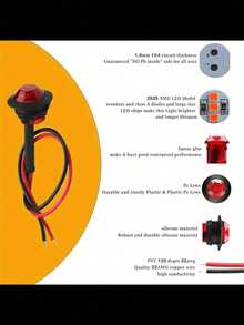 Round Mini LED Decorative Lights, Car Front And Rear Side Logo Indicator Lights, Outline Lights, Marker Signal Lights, Bullet Logo Lights, Waterproof Design, Enhance The Night Decoration Atmosphere Of The Whole Vehicle, Suitable For Trucks, RVs, Cars, Buses, Trailers, Auto Parts - Multicolor - View 9