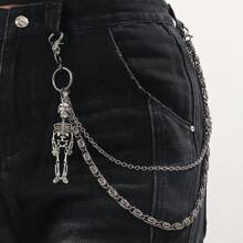 1 Stück Mehrschichtige Hip-Hop Punk Kette, dekorative Hänge Kette, Y2K Punk mehrschichtige Hosen Kette für Jeans Hosen