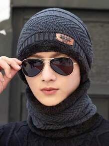 1pc Set Of Hat And Neck Gaiter, Warm Neck Cover, Unisex, Suitable For Autumn/Winter, Cycling, Face Mask With Neck Scarf