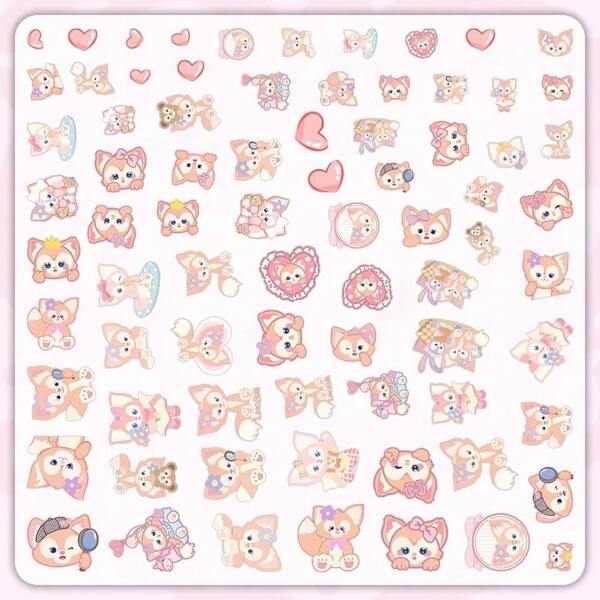 Disney Cartoon Disney Nail Sticker Anime Cute Flat Thin Tough Waterproof Girl Heart Nail Sticker Ins