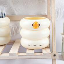 1pc Customizable Cute Duck Design Office/School Supplies Storage Box, Can Customize Text - "Back To School", "School Supplies", "Shop Back To School ", "Classroom"