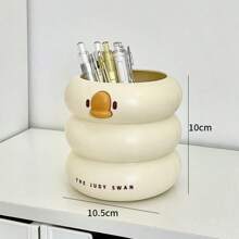 1pc Customizable Cute Duck Design Office/School Supplies Storage Box, Can Customize Text - "Back To School", "School Supplies", "Shop Back To School ", "Classroom"