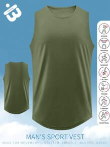 Hombres y jóvenes Suéter ligero y suave de tela de secado rápido Cuello de tripulación Modelo básico Casual Sencillo Camisetas de manga corta para escalada Tops de tirantes Sudaderas Ajuste clásico Chaleco Hombres Día de Acción de Gracias Primavera, verano y otoño Ropa deportiva para exteriores para hombres