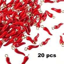 [Quantità] Pezzi Vividi Pendenti Multicolore 3D a Forma di Peperoncino Rosso, Adatti per Realizzare Orecchini, Collane, Bracciali e Portachiavi - Accessori per la Realizzazione di Gioielli in Stile Piccante