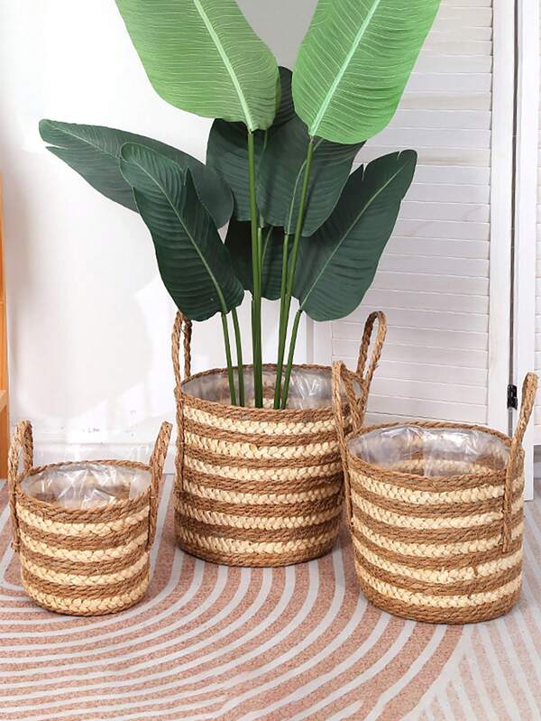 Handwoven Flower Basket, Wicker Storage Basket, Home Decor Basket