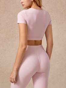 NcmRyu Women's Sexy Sporty Design Short Sleeve Loose Comfortable Pants Sports Suit, Spring & Summer