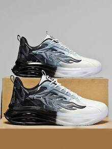 Men's Street Style Running Shoes, Shock Absorbing & Breathable, Comfortable, Non-Slip Lace-Up Durable Sports Shoes, Suitable For Outdoor Activities