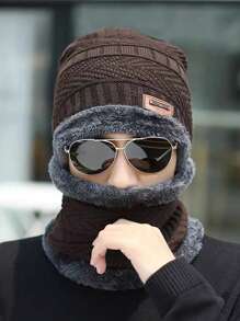 1pc Set Of Hat And Neck Gaiter, Warm Neck Cover, Unisex, Suitable For Autumn/Winter, Cycling, Face Mask With Neck Scarf