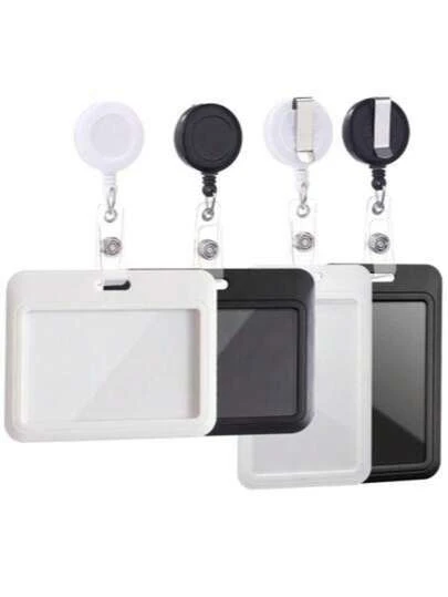 带可伸缩圆形卷轴夹的徽章夹，适用于身份证姓名钥匙扣办公室职员医生护士老师学生女士男士