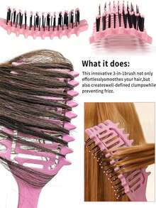 2025 New Hollow Curling Comb And Curling Brush - Designed Specifically For Curly Hair, This Comb And Brush Set Can Easily Create Various Curly Hairstyles While Minimizing Pulling And Separation. These Combs, Hair Tools, Hair Products And Accessories Are Essential For Salon Care, Back-To-School Travel, And Holiday Travel. - Multicolor - View 4