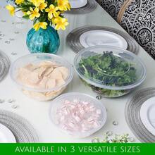 Disposable 150 Ounce Round Crystal Clear Plastic Serving Bowls, With Lids Party Snack Or Salad Bowl, Chip Bowls, Snack Bowls, Candy Dish, Salad Container Pack Of 8 - 金色 - 查看 6