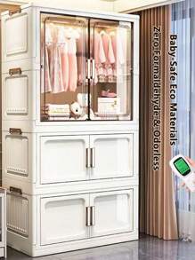 5/4/3/2/1 Layer No-Assembly Baby Easy Wardrobe Kids Clothes Storage Cabinet Infant Plastic Closet For Bedroom Use