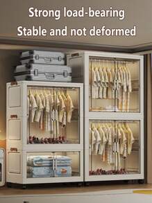 5/4/3/2/1 Tier Luxury Hanging Wardrobe Closet, Easy Assembly Bedroom Clothes Storage Cabinet, Rental Home Kids Armoire