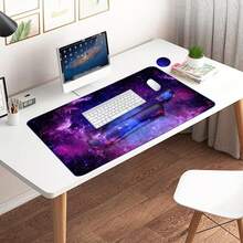 Large Mouse Pad Desk Dad, 4-In-1 Keyboard Wrist Rest Pad & Wrist Support Mouse Pad Set, Extended Desk Pad Waterproof Desk Home Office Study Game-Blue Marble - Galactic - View 7