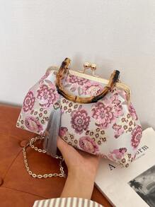 Bolso de mano estilo vintage de alta gama y exquisito para bodas, bolso de fiesta con correa de hombro de cadena metálica para mujeres