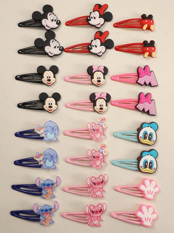 Disney 10pcs Minnie Mouse Pink BB Hair Clips, Disney Cute Small Hair Accessories