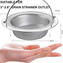 LASSHSWA Kitchen Sink Filter Stainless Steel Kitchen Sink Drain Filter With Handle, Sink Filter With Large Wide Edge Diameter 4. Inches (Approx. 11.4 Cm) Suitable For Kitchen Sink5pcs - Multicolor - View 6