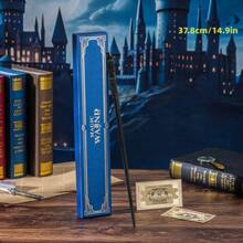 Warner Bros 1 Pieza Juego de Varita de Harry Potter - Varita de Hermione, Varita fabricada con resina finamente detallada con un núcleo de acero en su interior, perfecta para disfraces de Halloween, actuaciones en el escenario, cosplay y juegos de roles. Presentada en una caja de regalo de lujo con estampado de lámina azul, incluye un boleto de "Correo Lechuza" con estampado de lámina de ida y vuelta. Un artículo de coleccionista ideal y un regalo pensativo.