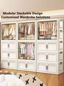 5/4/3/2/1 Layer Simple Folding Wardrobe Closet, Clothes Storage Cabinet For Bedroom, Living Room, Rental Apartment OrganizationFor Women Storage Organizer Travel Essentials Back To School Dormitory Storage