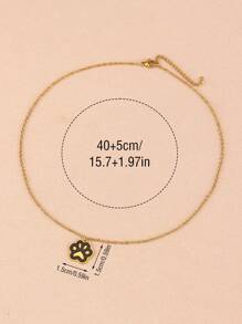 1 pezzo Collana pendente a forma di zampa, in acciaio inossidabile con design a zampa d'animale, regalo di amicizia per migliori amici, appassionati di animali, confezione con biglietto, adatto per uso quotidiano delle donne