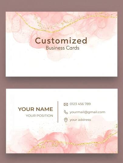 Cartão de Visita Rosa (100/200/500 unidades), Cartão de Visita Personalizado com Impressão Frente e Verso, Cartão Fidelidade, Cartão de Visita Laminado Impermeável de Alta Qualidade, Papel Revestido 300g, Multifuncional, Decorativo, Hot Stamping, Moderno, Colorido, Fofo, Compacto, Kawaii, Personalização Exclusiva, Ideal para Calouros, Veteranos e Alunos dos Anos Iniciais.